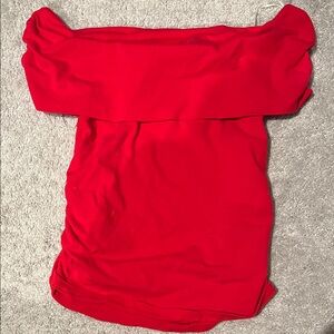 Chic Scarlet Off-Shoulder Women's Blouse